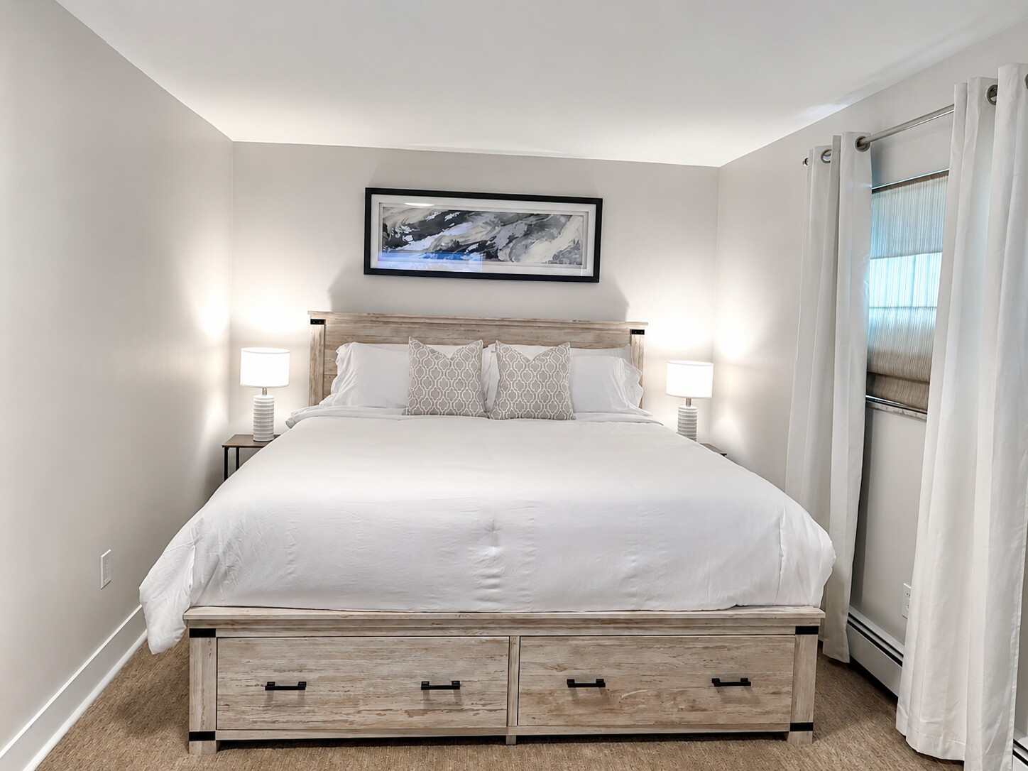 Air412 bedroom with a king bed and crisp white linens
